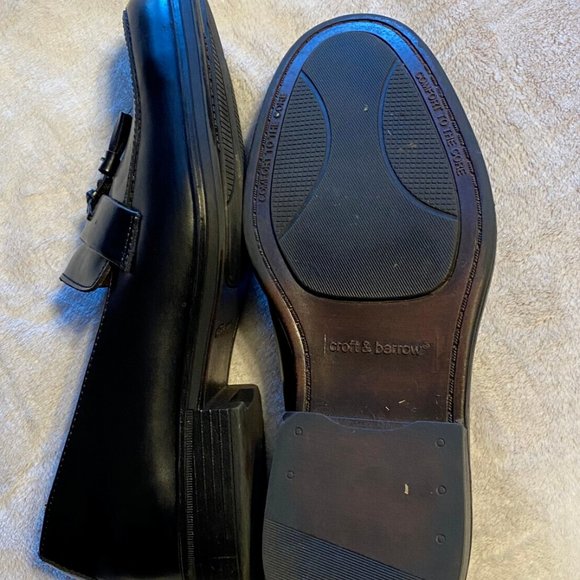 Croft & Barrow Men's Core Technology Black Leather Loafer Shoes Size 9 1/2 Med - Picture 5 of 10
